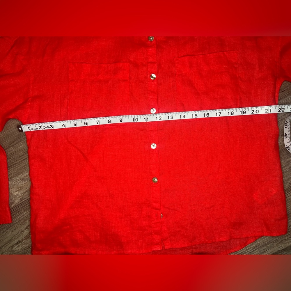 Rachel Zoe Scarlet Linen Shirt - Picture 10 of 11